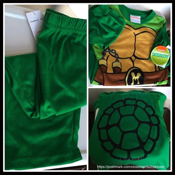 TEENAGE NINJA TURTLES PAJAMAS PJS CAPE SLEEP SET A2C - Picture 2 of 6